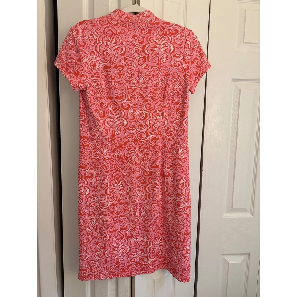 J.McLaughlin Coral & Pink Stretch Pull-On Dress | Size Medium - Picture 7 of 8